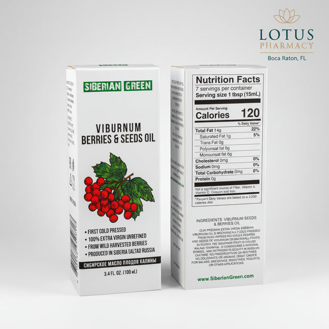 Siberian Viburnum (Kalina) Snowball Oil is a&nbsp;100% natural, extra virgin, cold-pressed oil produced from ripe viburnum berries harvested in Siberia. This traditional wellness oil is rich in vitamin C, antioxidants, polyphenols, and natural phytonutrients, making it valued for both internal and topical use.
