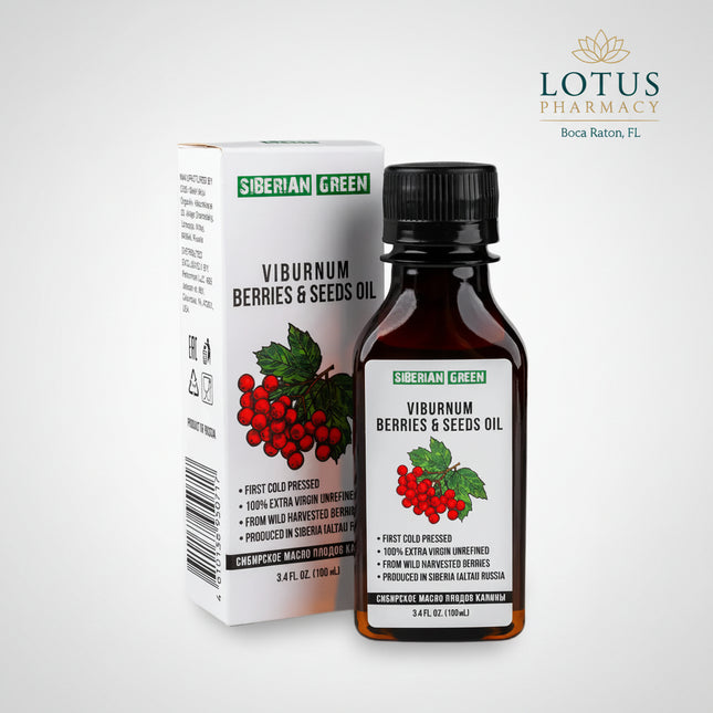Siberian Viburnum (Kalina) Snowball Oil is a&nbsp;100% natural, extra virgin, cold-pressed oil produced from ripe viburnum berries harvested in Siberia. This traditional wellness oil is rich in vitamin C, antioxidants, polyphenols, and natural phytonutrients, making it valued for both internal and topical use.