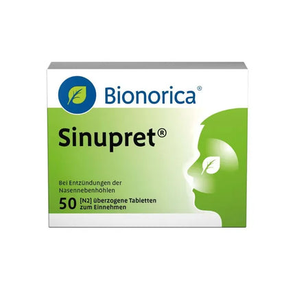 Bionorica Sinupret packaging on a white background