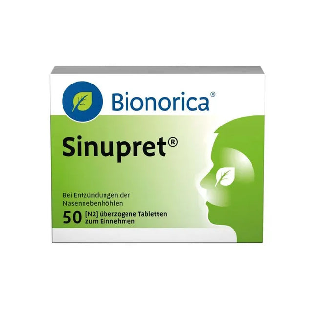 Bionorica Sinupret packaging on a white background