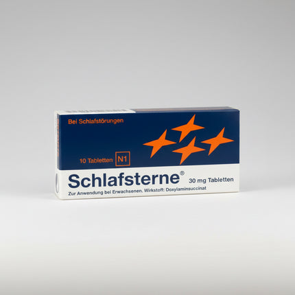 Sleep Stars (Schlafsterne®) is a short-term sleep aid containing&nbsp;doxylamine, an antihistamine with sedative properties. It is used to help relieve sleep disorders, including difficulty falling asleep and frequent nighttime awakenings.
