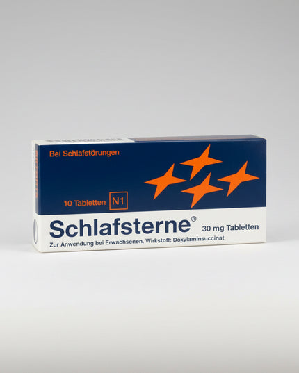 Sleep Stars (Schlafsterne®) is a short-term sleep aid containing&nbsp;doxylamine, an antihistamine with sedative properties. It is used to help relieve sleep disorders, including difficulty falling asleep and frequent nighttime awakenings.
