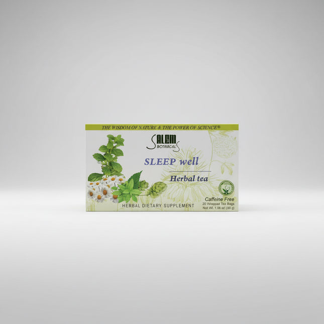 Sleep Well Herbal Tea is a calming herbal blend designed to help promote relaxation and support restful sleep. The carefully selected combination of soothing herbs helps calm the nervous system, ease evening tension, and prepare the body for a peaceful night’s rest.