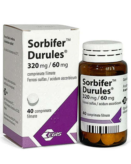 Sorbifer Durules packaging and bottle on a white background