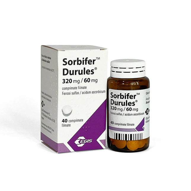 Sorbifer Durules packaging and bottle on a white background