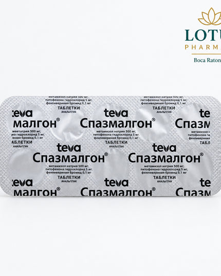 Spazmalgon is a combination pain-relief and antispasmodic medicine containing metamizole sodium, pitofenone hydrochloride, and fenpiverinium bromide. It is used for short-term symptomatic relief of mild to moderate pain associated with smooth-muscle spasms, including renal or biliary colic, intestinal spasms, and painful menstrual cramps. It may also be used short term for certain other painful conditions.
