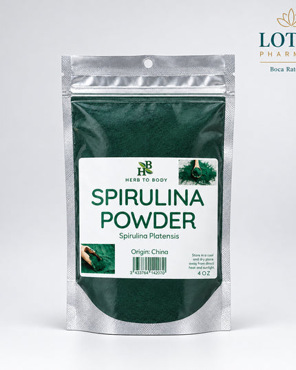 Spirulina is naturally rich in plant-based protein, pigments such as phycocyanin, and a range of micronutrients. This powder is suitable for customers looking to add a concentrated whole-food algae ingredient to a daily wellness routine.