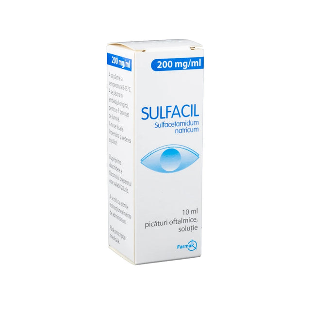 Sulfacyl Sodium 20% Ophthalmic Drops (Sulfacetamide Sodium) is an antibacterial eye solution used to help manage bacterial eye infections and inflammation. This ophthalmic preparation exhibits bacteriostatic activity against various gram-positive and gram-negative microorganisms commonly associated with eye infections