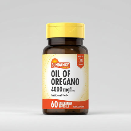 Sundance® Oil of Oregano is a herbal dietary supplement that provides the equivalent of&nbsp;4,000 mg of oregano herb per serving in easy-to-swallow softgels. Oregano (Origanum vulgare) has been traditionally used for centuries as a source of naturally occurring antioxidant compounds, including carvacrol and thymol. This formula is designed to support immune health, digestive wellness, and overall daily wellness.