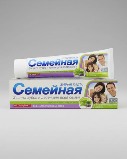 Svoboda® Family Toothpaste is a gentle everyday toothpaste designed for the whole family, including children aged 7 years and older. It effectively removes dental plaque, cleans teeth, freshens breath, and helps maintain healthy gums.

Depending on the variety, the toothpaste is enriched with natural herbal extracts such as chamomile, yarrow, sage, nettle, plantain, or St. John's wort to support gum health. The formula also contains active calcium to help strengthen tooth enamel. It is free from fluoride an