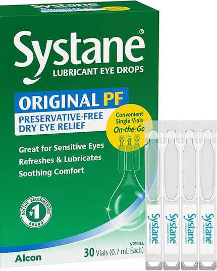 Systane, Systane Original, Systane Original PF, Systane Preservative Free, Lubricant Eye Drops, Artificial Tears, Dry Eye Relief, Dry Eyes, Eye Drops, Preservative Free Eye Drops, Sensitive Eyes, Polyethylene Glycol 400, Propylene Glycol, Artificial Tear Solution, Eye Lubricant, Eye Moisturizer, Ocular Lubricant, Single Use Vials, Dry Eye Treatment, Alcon, Систейн, Систейн Оригинал, Искусственные Слезы, Капли Для Глаз, Сухость Глаз, Увлажняющие Капли Для Глаз, Капли Без Консервантов, Раздражение Глаз, Чувст
