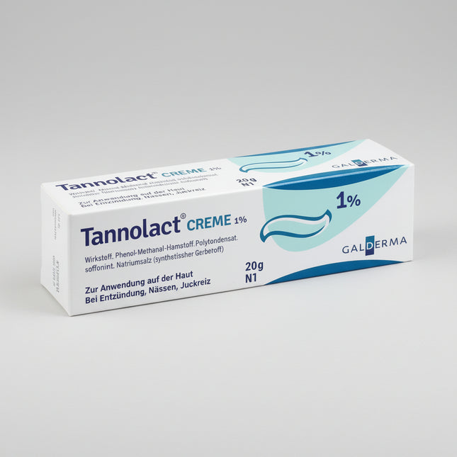 Tannolact® 1% Cream is a dermatological treatment containing synthetic tannin, designed to relieve itching, inflammation, weeping, and irritation of sensitive or damaged skin.

It provides a drying, anti-inflammatory, and calming effect, making it especially effective for conditions where the skin is moist, irritated, or inflamed.