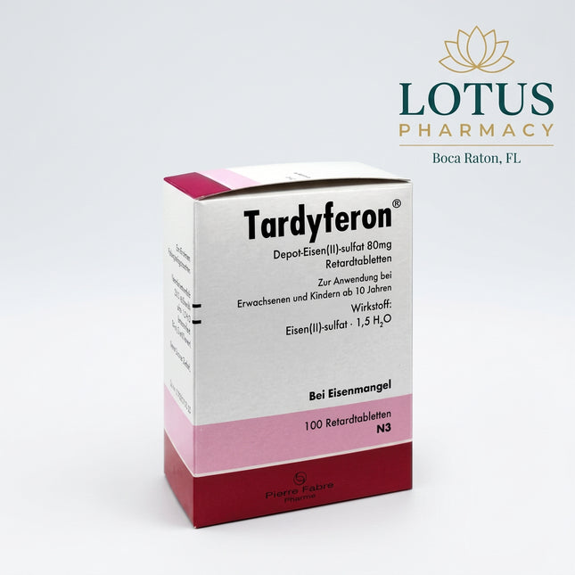 Tardyferon® 80 mg Prolonged-Release Tablets is an oral iron supplement containing 80 mg of elemental iron (as dried ferrous sulfate) in a controlled-release formulation.