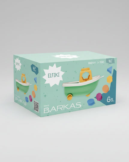 The ELFIKI Boat “Barkas” includes 6 colorful floating pieces that encourage kids to explore water play, coordination, and imagination. Perfect for bath time or pool fun — safe, cheerful, and educational at the same time.