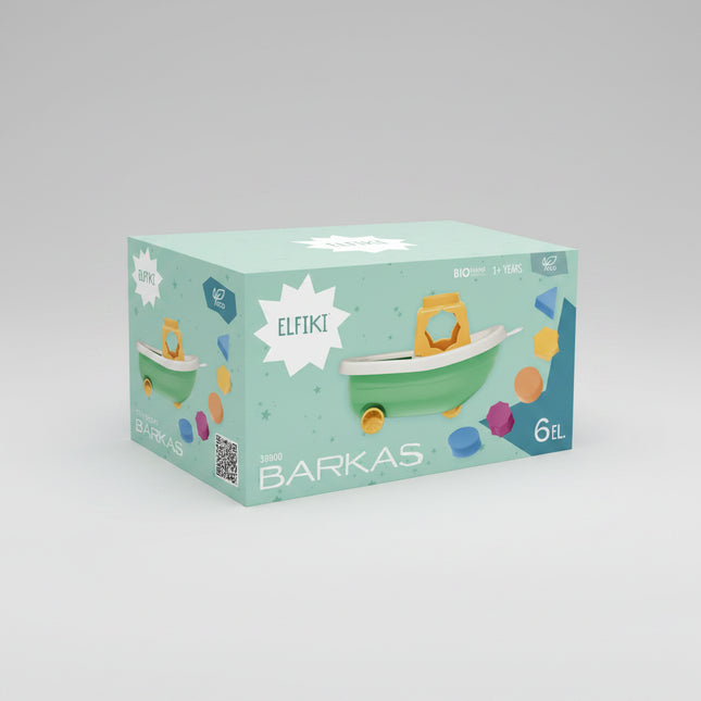 The ELFIKI Boat “Barkas” includes 6 colorful floating pieces that encourage kids to explore water play, coordination, and imagination. Perfect for bath time or pool fun — safe, cheerful, and educational at the same time.