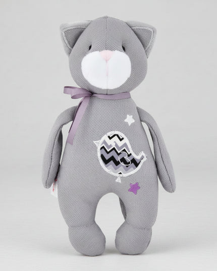This adorable cat plush from the “Star” newborn collection is made with ultra-soft, safe, hypoallergenic materials and gentle embroidered features — perfect from the very first days. Lightweight and snuggly, it fits little hands perfectly and brings comfort during naps, stroller rides, and bedtime cuddles.