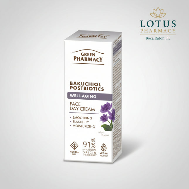 This rejuvenating day cream from Green Pharmacy combines Bakuchiol—a gentle, plant-based alternative to retinol—with postbiotics to strengthen the skin barrier, smooth fine lines, and boost natural radiance.
Its lightweight, fast-absorbing formula is ideal for daily use and suitable for sensitive skin.