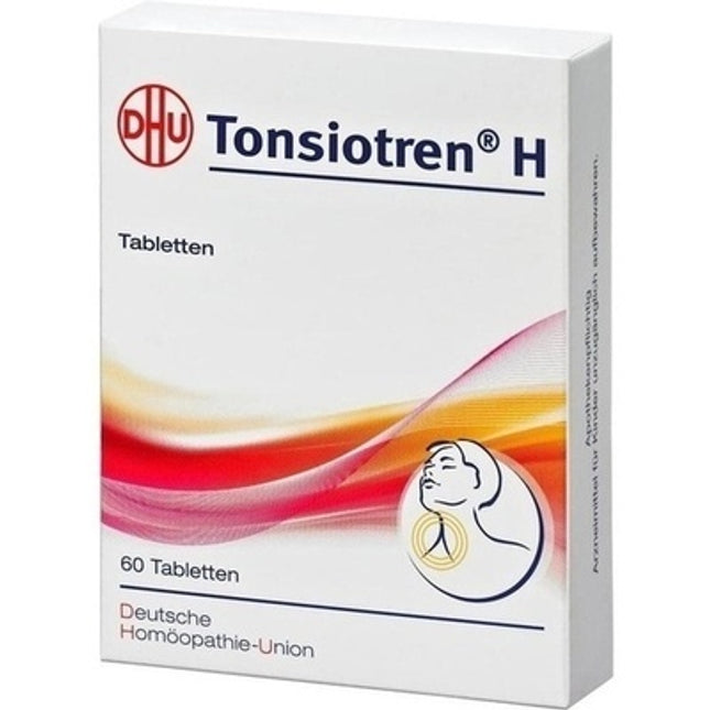 Box of Tonsiotren H tablets with DHU logo on a white background