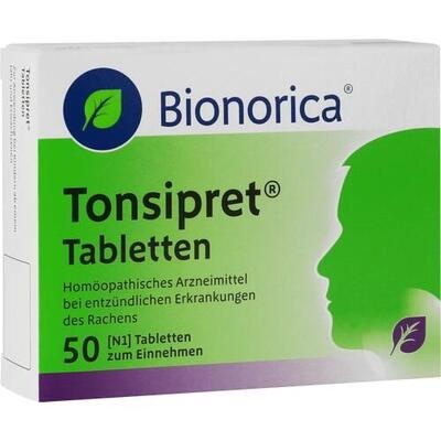 Bionorica Tonsipret Tabletten packaging with green and white design