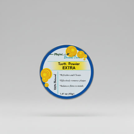 Tooth Powder Extra is a traditional dry dental cleanser formulated to help refresh and clean teeth while supporting overall oral hygiene. The fine powder format provides gentle cleansing and promotes a fresh feeling in the mouth.