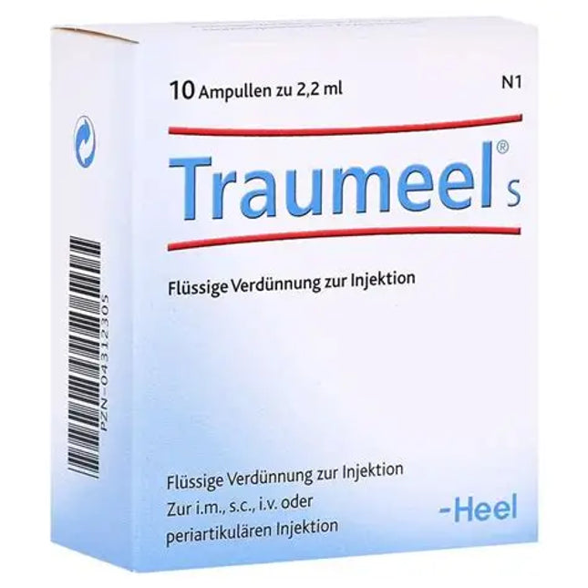 Box of Traumeel S medical product with text and branding