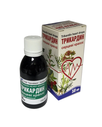 Tricardin gotas para el corazón, 25 ml (Трикардин)