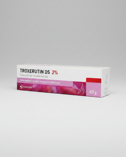 Troxerutin Gel 2% – 40 g
(Троксерутин гель 2%, 40 г)

Troxerutin Gel 2% is a topical venotonic medication used to help improve microcirculation, strengthen blood vessels, and reduce swelling. It is commonly recommended for conditions related to venous insufficiency, including varicose veins, leg heaviness, and hemorrhoids.