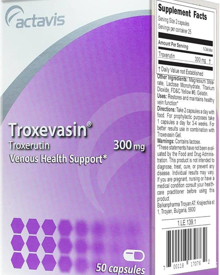 Box of Troxevasin with Actavis branding on a white background