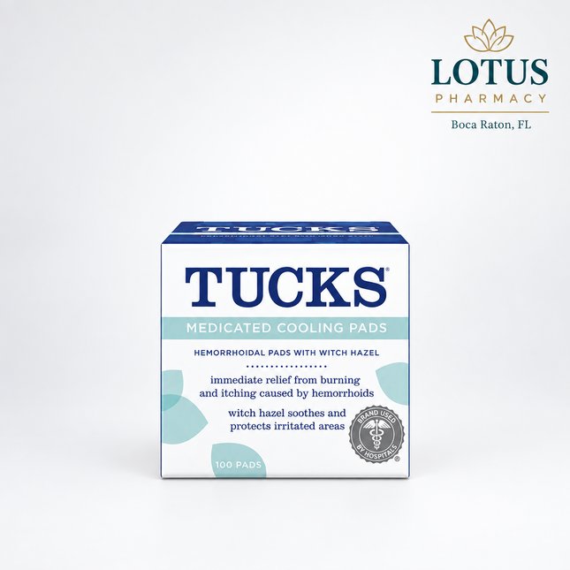 Tucks Medicated Cooling Pads with Witch Hazel – 40 Pads – Lotus Pharmacy & Kids Boutique