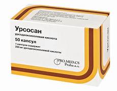 Box of Ursosan capsules with ProMeda branding on a white background