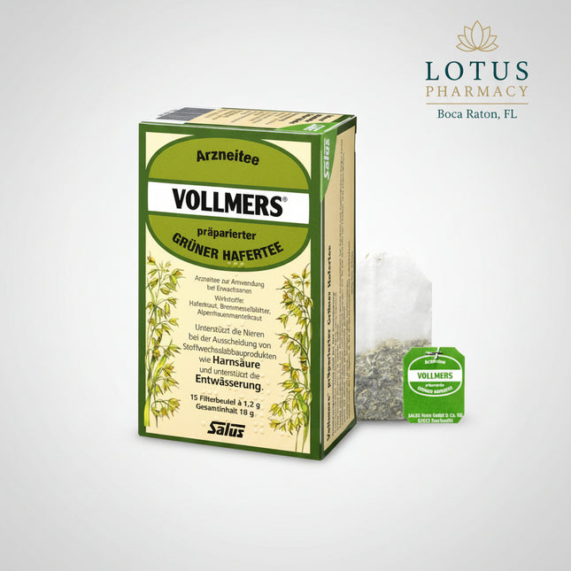 VOLLMERS® Green Oat Tea is a traditional herbal medicinal tea made from green oat herb (Avena sativa). It is commonly used in herbal practice to support nervous system balance, relaxation, and overall well-being during periods of mental or physical fatigue.