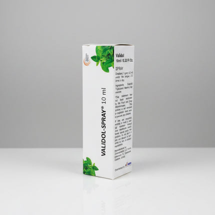 Validol® Oral Spray is a fast-acting calming product traditionally used to help&nbsp;reduce nervous tension, emotional stress, and mild sleep disturbances. The convenient spray format allows for quick absorption and easy on-the-go use, making it suitable during moments of anxiety, restlessness, or difficulty falling asleep.