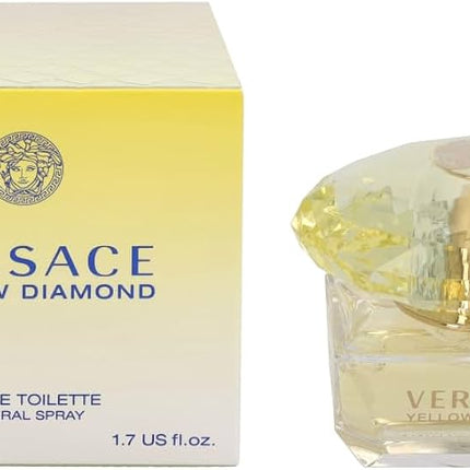 Versace Yellow Diamond perfume bottle and packaging on a white background