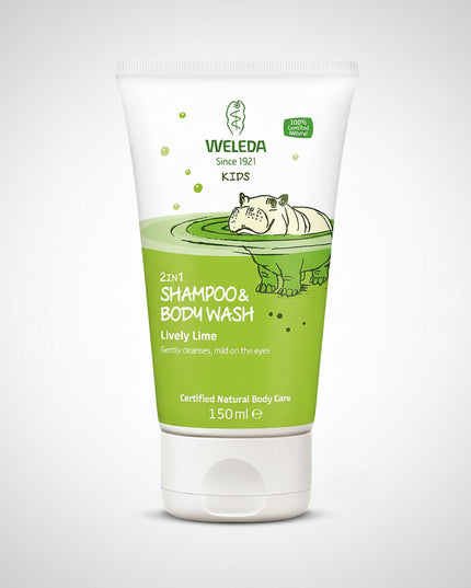 WELEDA Organic Kids 2in1 Shower &amp; Shampoo is a&nbsp;certified natural cosmetic body wash and shampoo specially created for children from 3 years of age. The mild plant-based cleansing formula gently washes skin and hair without drying, while organic sesame oil helps maintain the skin’s natural moisture balance. It is designed to be extra gentle on the eyes and suitable for daily bath or shower use.