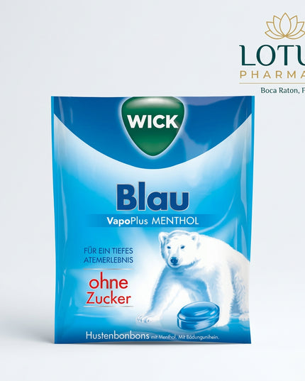WICK sugar-free throat candies are refreshing menthol lozenges designed to provide a cooling, fresh sensation in the mouth and throat. This listing includes two 72 g variants: