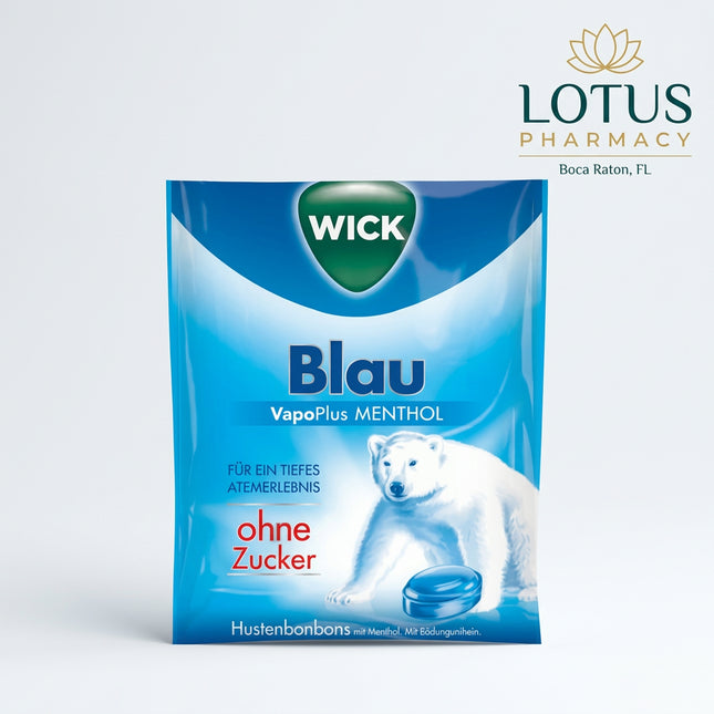 WICK sugar-free throat candies are refreshing menthol lozenges designed to provide a cooling, fresh sensation in the mouth and throat. This listing includes two 72 g variants: