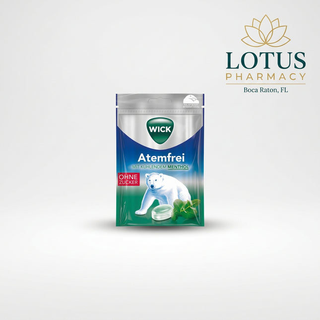 WICK sugar-free throat candies are refreshing menthol lozenges designed to provide a cooling, fresh sensation in the mouth and throat. This listing includes two 72 g variants: