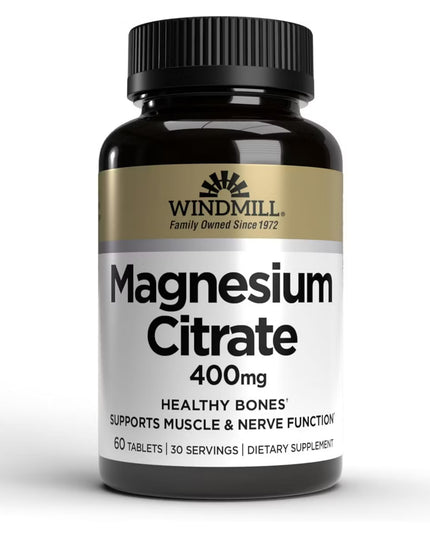 Windmill Magnesium Citrate supplement bottle on a white background