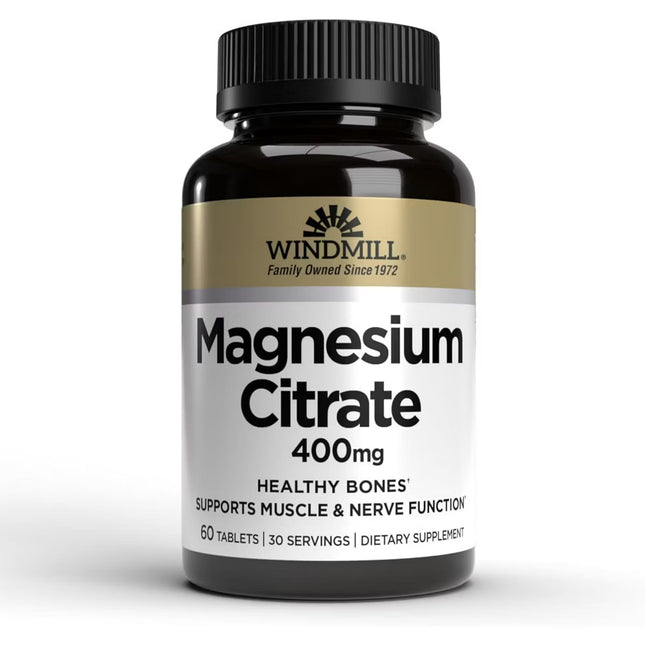 Windmill Magnesium Citrate supplement bottle on a white background