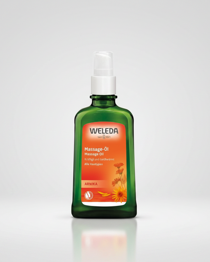 Weleda Arnica Massage Oil is a natural body massage oil formulated with arnica flower extract and plant oils to support muscle relaxation and skin nourishment. Traditionally used before and after physical activity, the warming massage oil helps support muscle comfort, flexibility, and recovery while leaving the skin soft and conditioned.