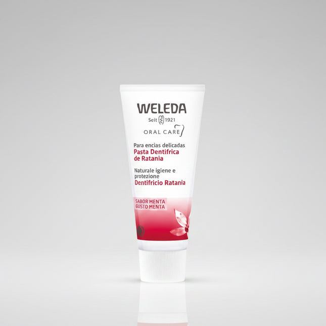 Support healthy gums and a naturally clean smile with Weleda® Ratanhia Toothpaste. This certified natural toothpaste is formulated with ratanhia root extract, known for its natural astringent properties, to help strengthen and protect the gums while promoting good oral hygiene.