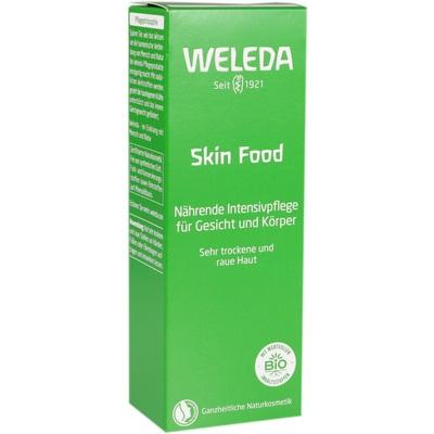 Weleda® Skin Food is an intensely nourishing multi-purpose moisturizer designed to provide immediate and long-lasting hydration for very dry, rough, and dehydrated skin. This rich botanical cream is formulated with extracts of calendula, chamomile, rosemary, and wild pansy, combined with nourishing plant oils and beeswax to help restore the skin's natural barrier, soften rough patches, and leave skin feeling smooth and healthy. Suitable for use on the face, hands, elbows, feet, knees, and body, Skin Food is