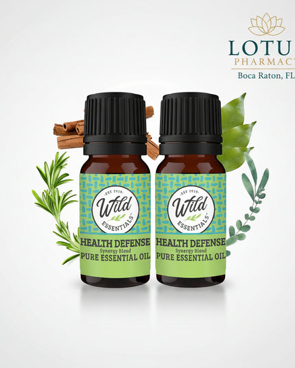 Wild Essentials Health Defense is a 100% pure essential oil synergy blend inspired by the traditional “Four Thieves” aromatic formula. This premium therapeutic-grade blend is designed for use in aromatherapy, diffusers, inhalation, and home wellness routines to help promote a refreshing atmosphere and support overall well-being.
