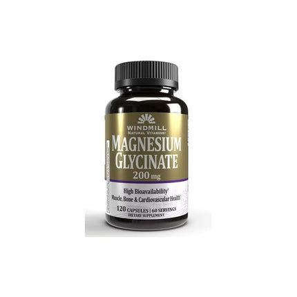 Windmill Magnesium Glycinate 200 mg Capsules – 120 Capsules