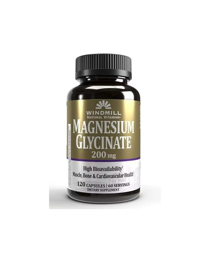 Windmill Magnesium Glycinate 200 mg Capsules – 120 Capsules