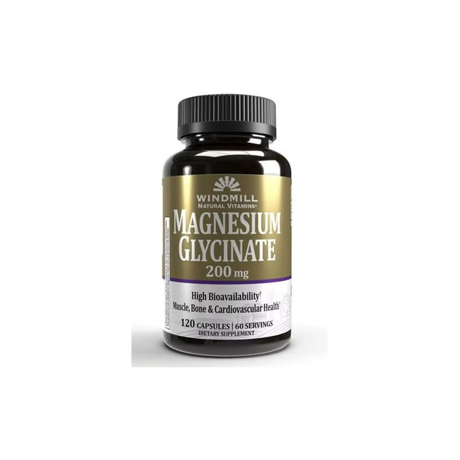 Windmill Magnesium Glycinate 200 mg Capsules – 120 Capsules