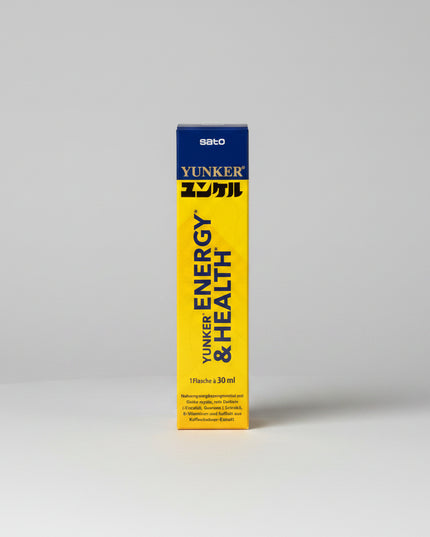 YUNKER® Energy &amp; Health Tonic is a concentrated 30 mL energy and wellness supplement drink formulated with plant extracts, royal jelly, B vitamins, and caffeine.