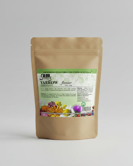 Yarrow (Achillea millefolium) flowers are a classic botanical used in traditional European herbal practice. Prepared as an infusion, they are valued for digestive comfort, circulatory support, and general wellness.