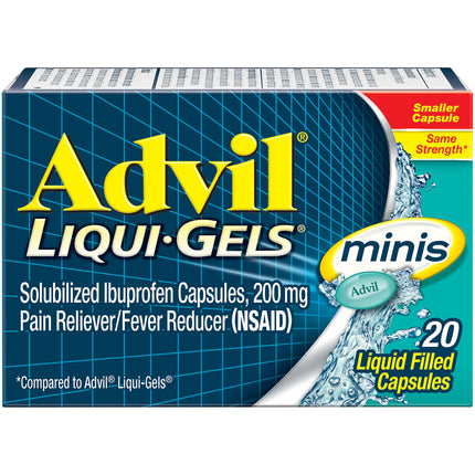 advil liqui gels minis, advil minis, ibuprofen 200 mg, pain reliever, fever reducer, liquid filled capsules, headache relief, muscle pain relief, back pain relief, arthritis pain relief, menstrual pain relief, easy to swallow capsules, advil, адвил мини, ибупрофен 200 мг, обезболивающее, жаропонижающее, жидкие капсулы, головная боль, боль в спине, мышечная боль, артрит, менструальная боль, капсулы ибупрофена, advil minis, ibuprofeno 200 mg, analgésico, reductor de fiebre, cápsulas líquidas, alivio del dolor