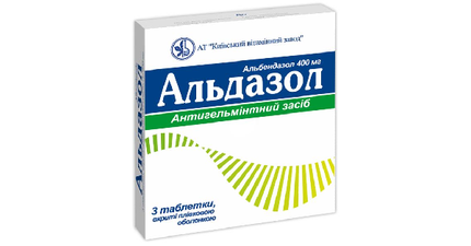 Box of Aludazol medication with branding and text on a white background